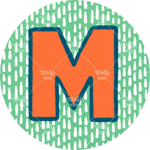 Einzelner Magnet: M grün, 4cm